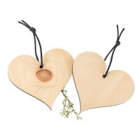 Stone pine wood hearts | Laser cut 5mm with hemp cord...