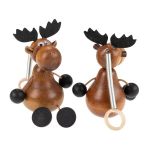 Swinging figures / bouncy animals made of wood - brown moose