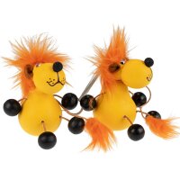 Swinging figures / bouncy animals made of wood - Lion yellow
