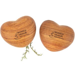 Heart Comfort Stone – Oiled Cherry Wood 6 × 5.5 cm | With Custom Laser Engraving