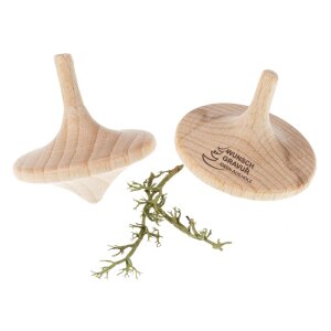Personalisierter Holz Kreisel aus FSC® Buche mit Lasergravur