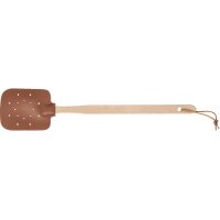Customized wooden fly swatter with leather swatter and...