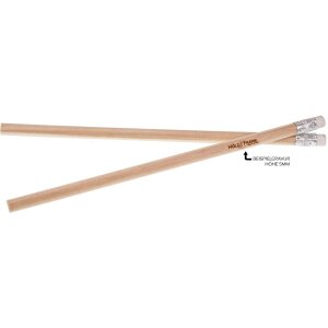 Holz Bleistift mit Radiergummi – 18,7 cm | Mit individueller Lasergravur