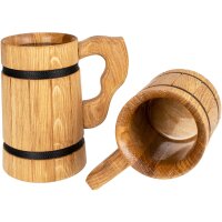 Schlanker Bierkrug aus geölter Eiche mit ca. 0,5L Innen Lackversiegelt