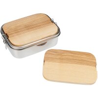 Wasserdichte Edelstahl Lunchbox 1200ml mit Massivholz Schneidebrett aus FSC® Esche geölt