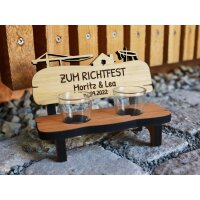 Gift for the Topping-Out Ceremony - Wooden Schnapps Bench...