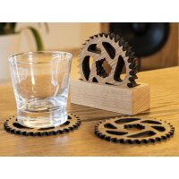 Holz-Untersetzer mit Mountainbike-Kettenblatt-Design -...