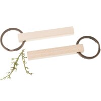 Maple Wood Keychain – Stick Shape with Brass Ring...