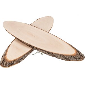 Baumscheibe oval aus FSC® Erlenholz ca. 66 - 76 x 2,5 cm | Rindenscheibe