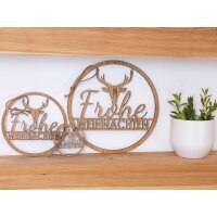 Wooden wall mural / door wreath Merry Christmas made of...