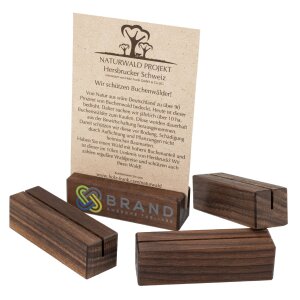 Tischaufsteller / Tischdisplay aus Nussbaum geölt - 10 x 3 x 3 cm