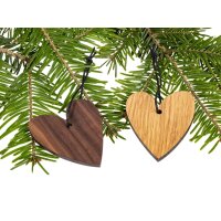 Wooden Christmas tree decoration - heart