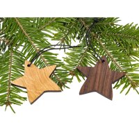 Wooden Christmas Ornament Star – FSC® Walnut or...