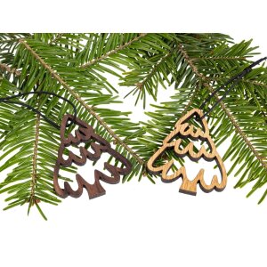 Holz Weihnachtsbaumschmuck - Tannenbaum Kontur Eiche geölt FSC®