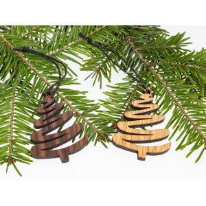 Wooden Christmas tree ornament - Christmas tree curved oiled oak FSC®