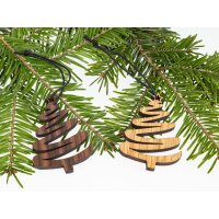 Holz Weihnachtsbaumschmuck - Tannenbaum geschwungen Eiche...