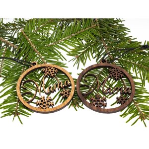 Holz Weihnachtsbaumschmuck - Weihnachtskugel für Mama Eiche geölt FSC®