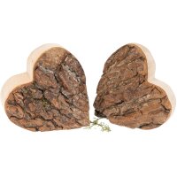 Handmade alder heart with bark | decoration 12x12x4cm