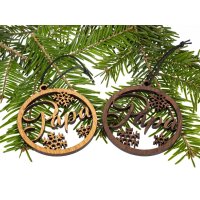 Holz Weihnachtsbaumschmuck - Weihnachtskugel für...