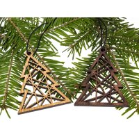 Holz Weihnachtsbaumschmuck - Tannenbaum Polygon Eiche...