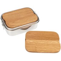 Wasserdichte Edelstahl Lunchbox 1200ml mit Massivholz...