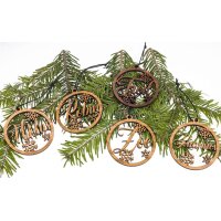Holz Weihnachtsbaumschmuck - Weihnachtskugel mit Wunschname