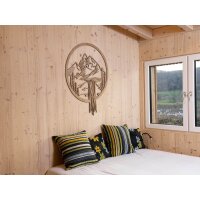 Holz Wandbild / Fensterbild / Berg Panorama mit...