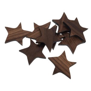 Holz-Streuartikel für Weihnachten - Stern aus geöltem Nussbaumholz - 49 x 52 x 5 mm