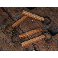 Oiled Cherry Wood Keychain – Stick Shape with Brass...