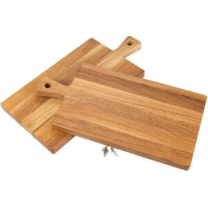 Oiled Oak Cutting Board – 40 x 20 cm – with Handle and Hanging Hole