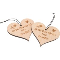 Swiss stone pine heart with cord hemp cord and engraving...