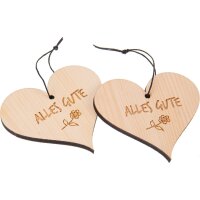 Zirben Herz an Kordel + Gravur "Alles Gute"
