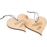 Swiss stone pine heart with cord hemp cord and engraving...