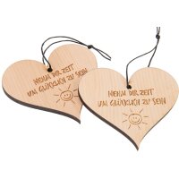 Swiss stone pine heart with cord hemp cord and engraving...