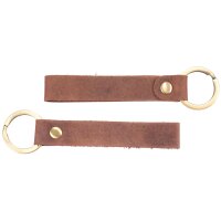 Dunkelbrauner Leder-Schlüsselanhänger "Schlaufe" mit Messingring