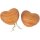 Wooden hand flatterer made of oiled cherry - heart shape 6x5.5 cm