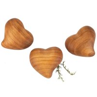 Wooden hand flatterer - Oiled cherry - Heart shape curved...