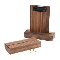 Oiled walnut table stand with 5 mm slot for clipboards -...