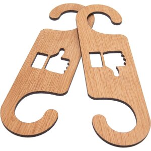 Holz-Türanhänger - Klinkenschild aus geölter FSC® Eiche mit Bewertungsfunktion