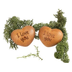 Holz Handschmeichler - Kirsche geölt - Gravur: "I love you"