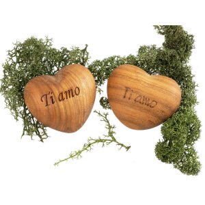 Holz Handschmeichler - Kirsche geölt - Gravur: "Ti amo!"