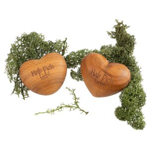 Wooden hand flatterer - Oiled cherry - Engraving: "Love you!"