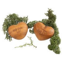 Wooden hand flatterer - Oiled cherry - Engraving:...