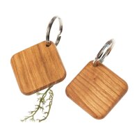 Key ring made from oiled FSC® cherry - Square shape -...