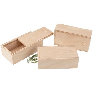 Handliche Holz Schiebedeckel Kiste - Buche- 11 x 5,8 x 3,6 cm