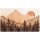 3D Wandbild Gebirge mit Wald - Fünf Ebenen und Holzarten 98x59 cm