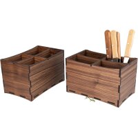 Table caddy made of oiled walnut - cutlery holder and...