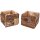 Rustic wooden lantern with bark - 11 x 11 cm for a cozy atmosphere Heart