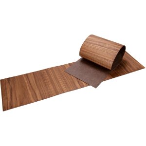 Nussbaum Furnier geölt 600 x 165 mm mit Geweberückseite – 0,7 mm für Laserarbeiten