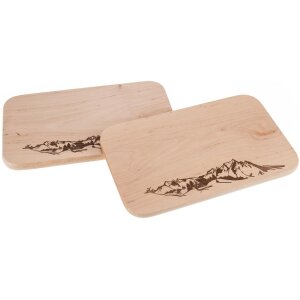 Schneidebrett Erle 26 x 15 cm - Alpen Panorama
